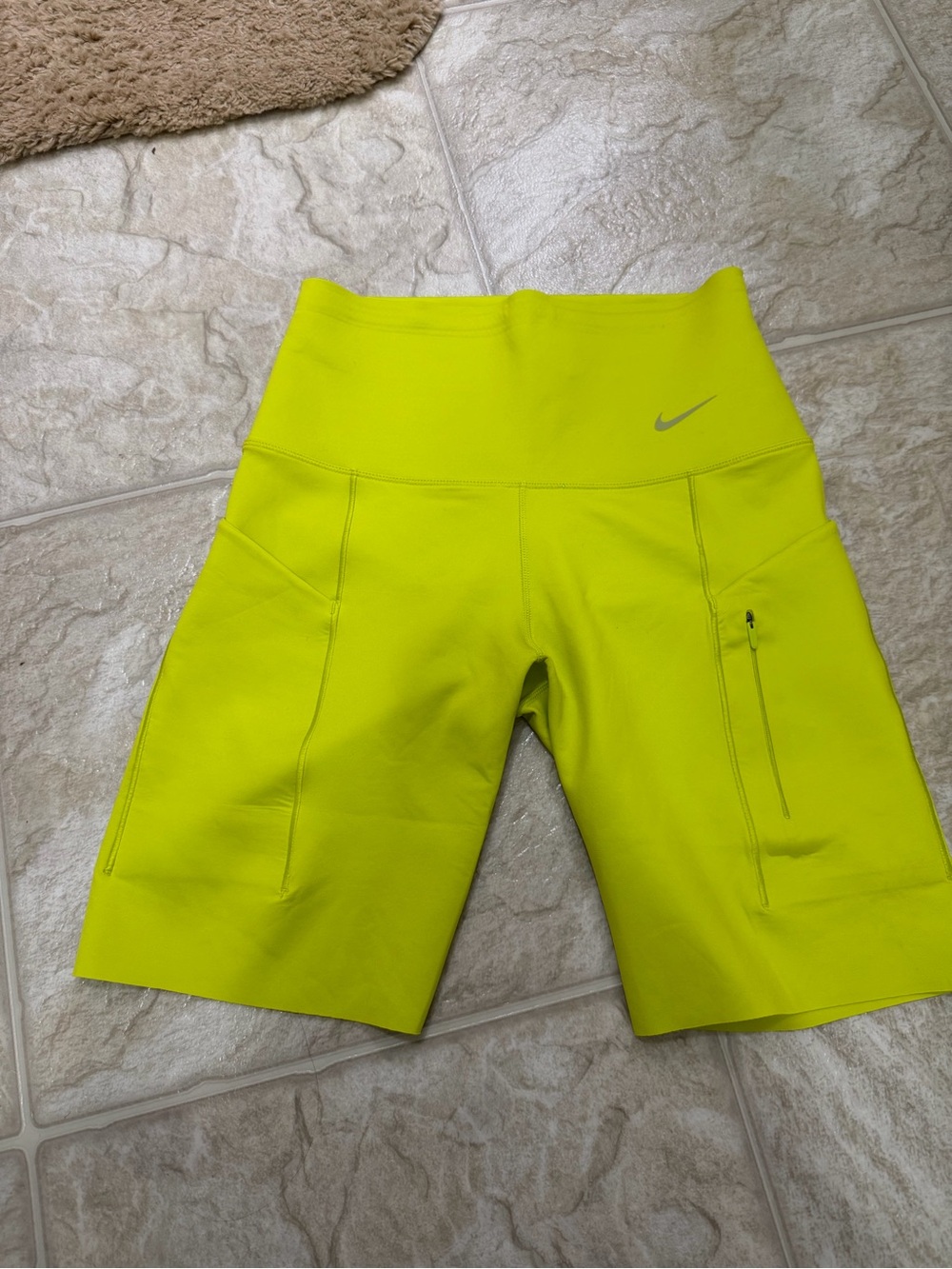 Nike Women’s Neon Yellow High-Rise Bike Shorts